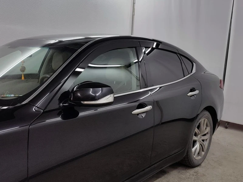 Дефлекторы окон 2D 6 шт для Infiniti Q70 I Рестайлинг Черные Стрелка 11 2D093-6.S11