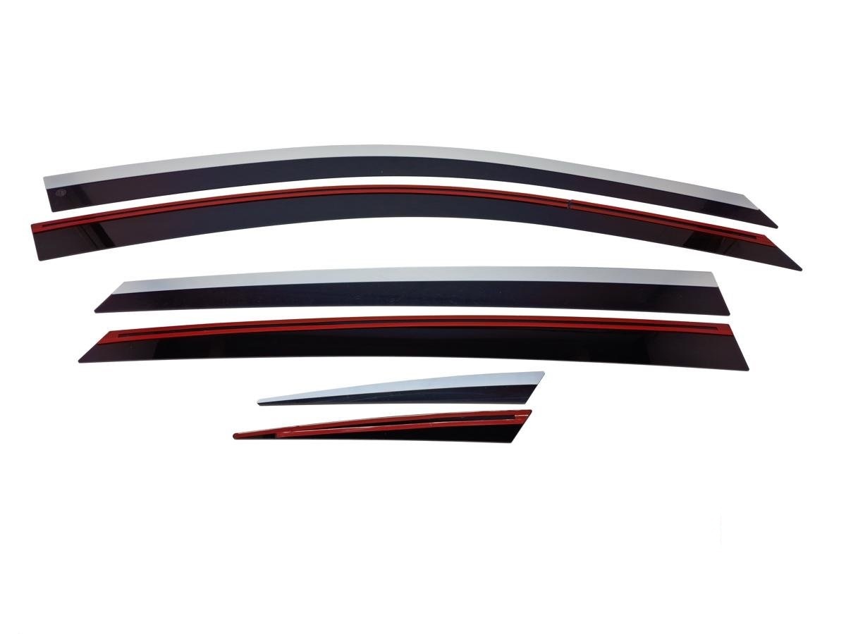 Дефлекторы окон 2D с хром накладками 6 шт. для Changan UNI-V