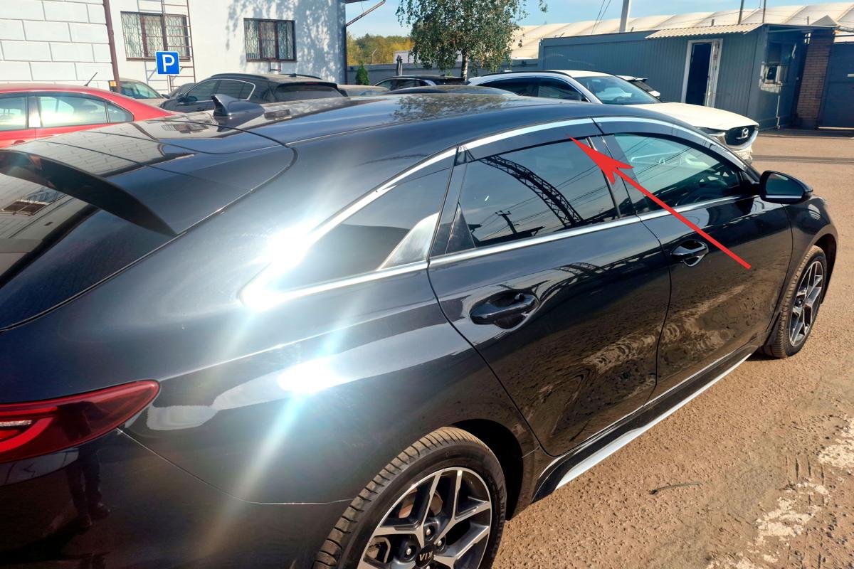 Дефлекторы окон 2D с хром накладками 6 шт. для Kia Proceed I Рестайлинг