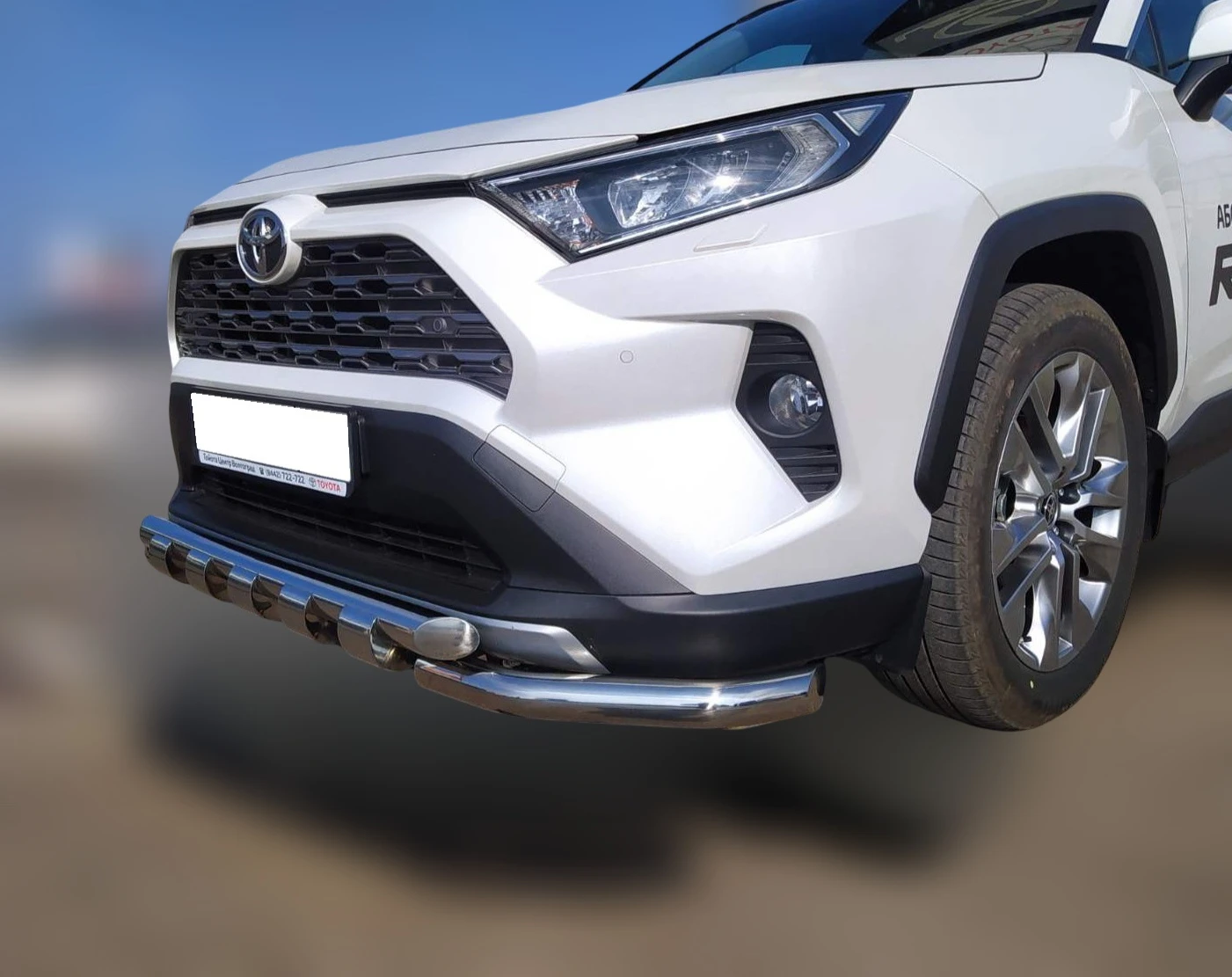 Защита переднего бампера G с двумя подгибами d60 мм для Toyota RAV4 V (XA50)  Юко TRAV.19.05-1