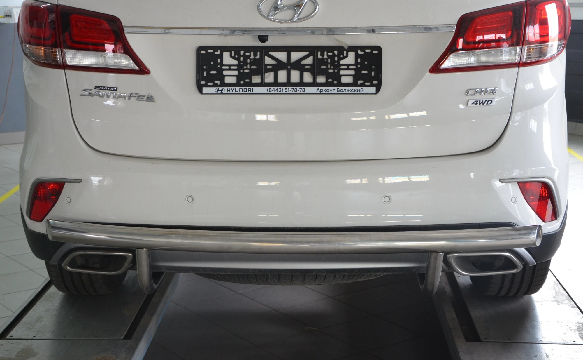 Защита заднего бампера d60 мм для Hyundai Grand Santa Fe I Рестайлинг  Юко HYSFG.18.11