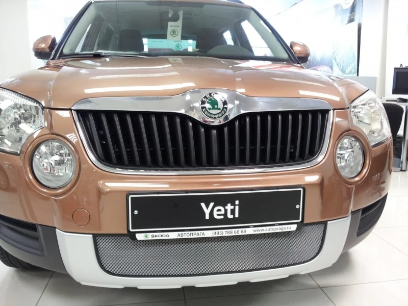 Защитная сетка радиатора для Skoda Yeti I Хром Стрелка 11 SKYT.chrome