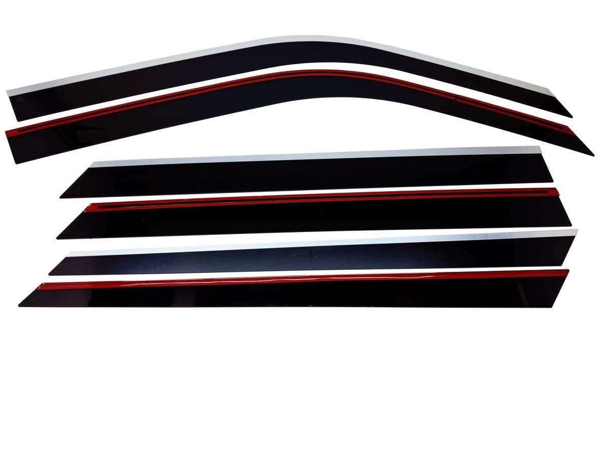 Дефлекторы окон 2D с хром накладками 6 шт. для Changan CS95 I Рестайлинг