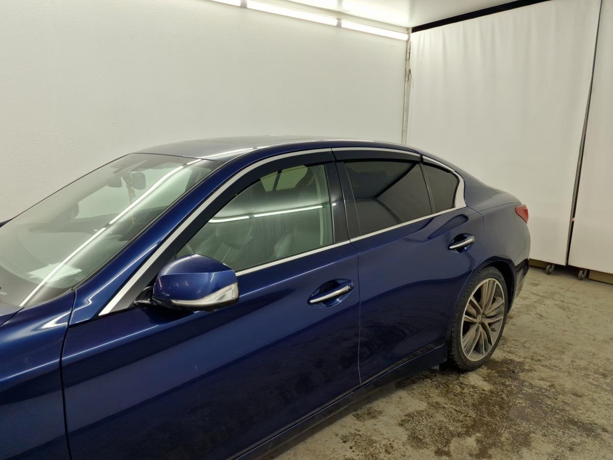 Дефлекторы окон 2D с хром накладками 4 шт. для Infiniti Q50 I Рестайлинг