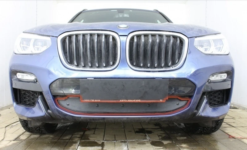 Зимняя заглушка радиатора к съемной сетке низ для BMW X3 III (G01) Черный Стрелка 11 BMWX3.17.bot