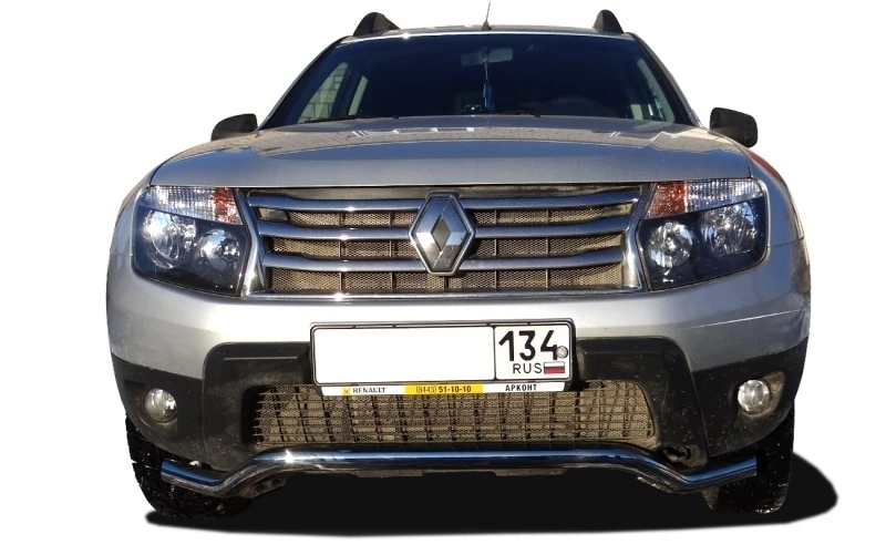 Защита переднего бампера скоба d53 мм для Renault Duster I  Юко RD.11.07