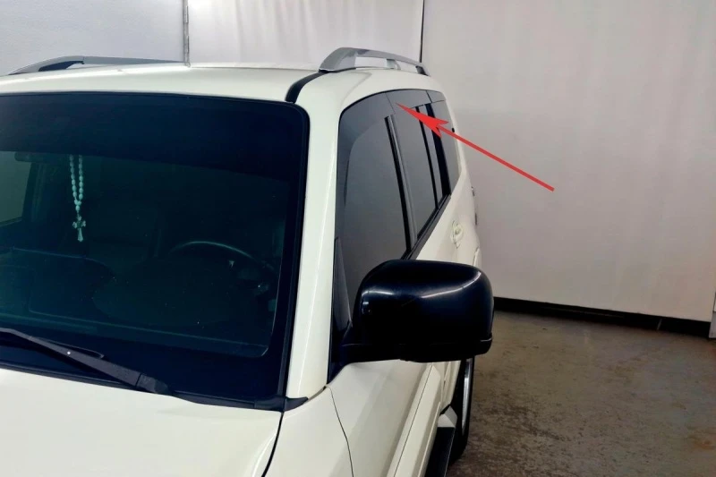 Дефлекторы окон 2D 6 шт. для Mitsubishi Pajero IV Рестайлинг 1 Черный Стрелка 11 2D239-6.S11