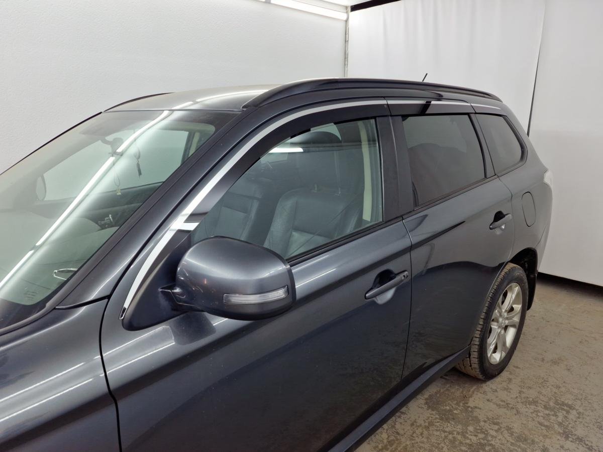 Дефлекторы окон 2D с хром накладками 6 шт. для Mitsubishi Outlander III Рестайлинг 3