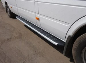 Порог алюминиевый с пластиковой накладкой 2220 мм для Mercedes-Benz Sprinter Classic (W909) I  ТСС MERSPR14-06AL
