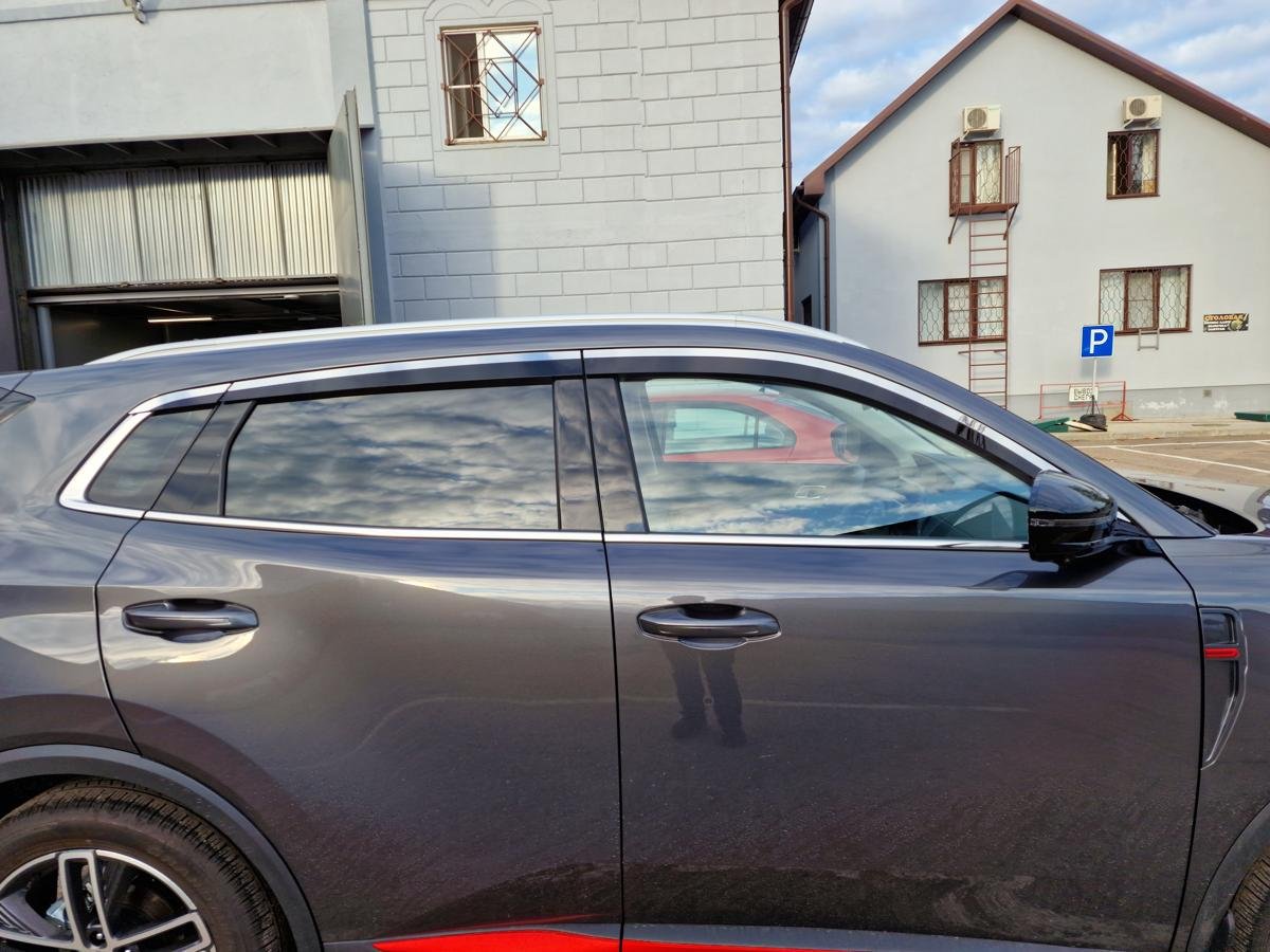 Дефлекторы окон с хром накладками 2D 6 шт для Changan CS55PLUS I Рестайлинг