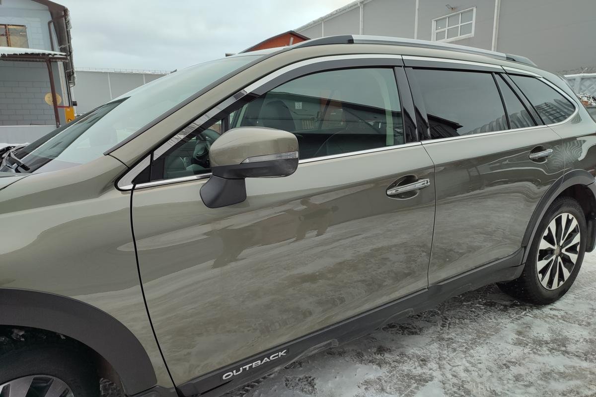 Дефлекторы окон с хром накладками 2D 6 шт для Subaru Outback V Рестайлинг