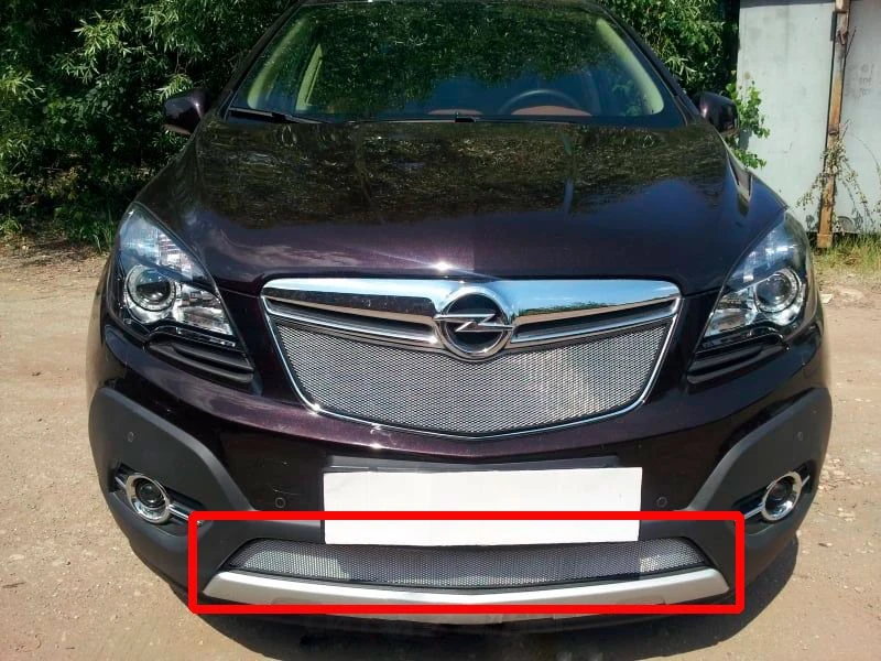 Защитная сетка радиатора низ для Opel Mokka I Хром Стрелка 11 OPMOK.bot.chrome