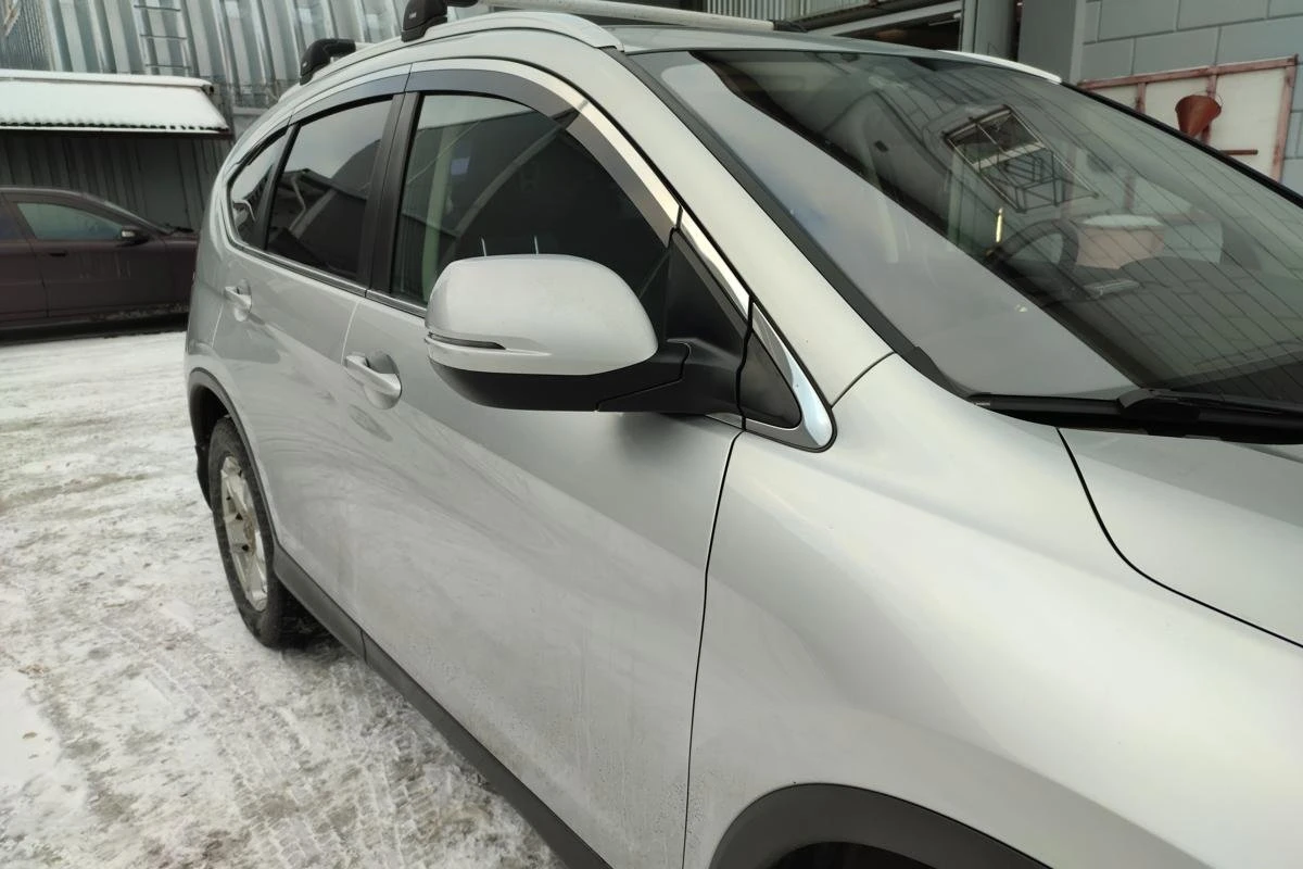 Дефлекторы окон с хром накладками 2D 6 шт для Honda CR-V IV