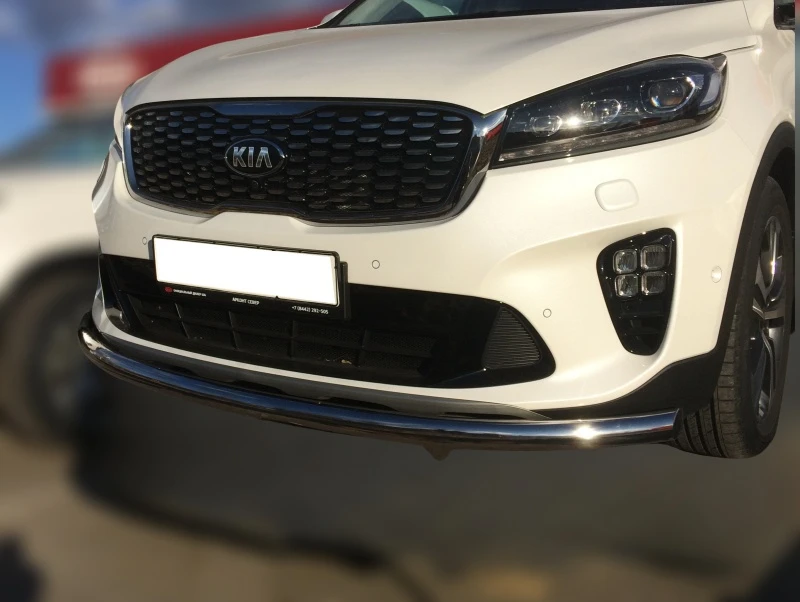 Защита переднего бампера d60 мм для Kia Sorento III Prime Рестайлинг  Юко KSR.18.02