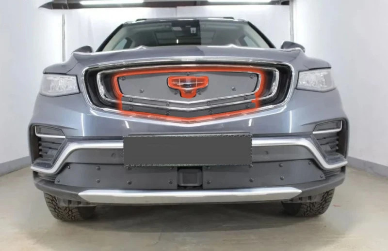 Зимняя заглушка радиатора к съемной сетке верх (3 части) для Geely Atlas Pro  Стрелка 11 GATP21.top