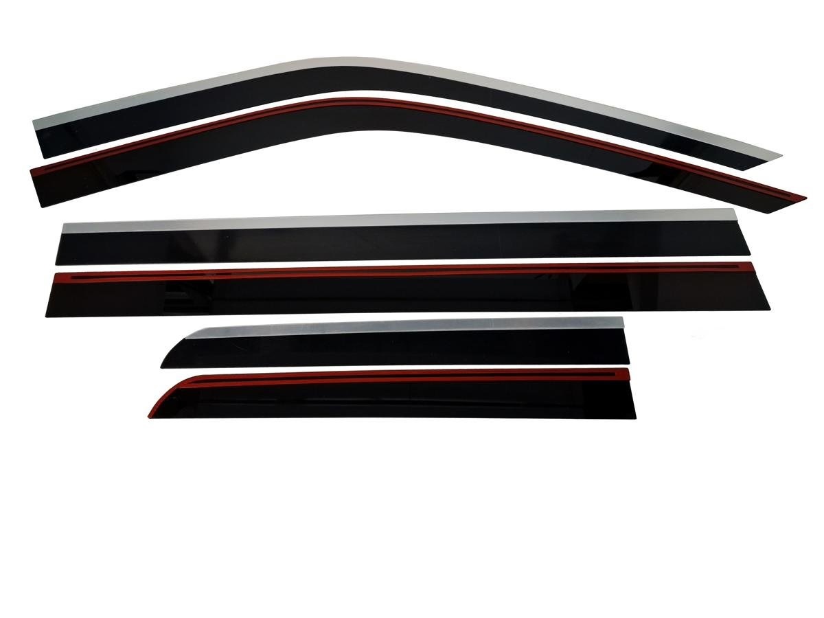 Дефлекторы окон 2D с хром накладками 6 шт. для Haval H9 II