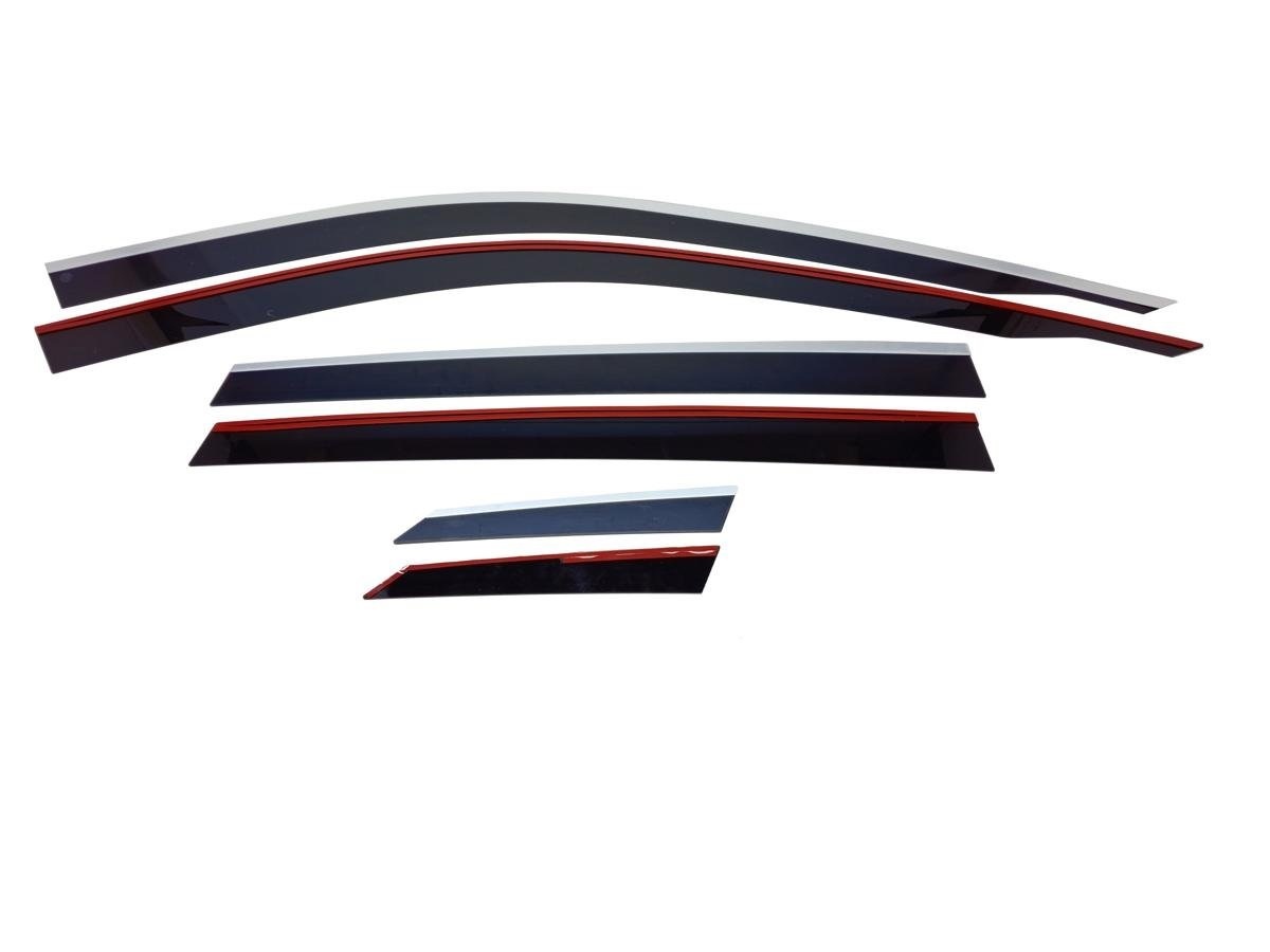 Дефлекторы окон 2D с хром накладками 6 шт. для Skoda Kamiq I