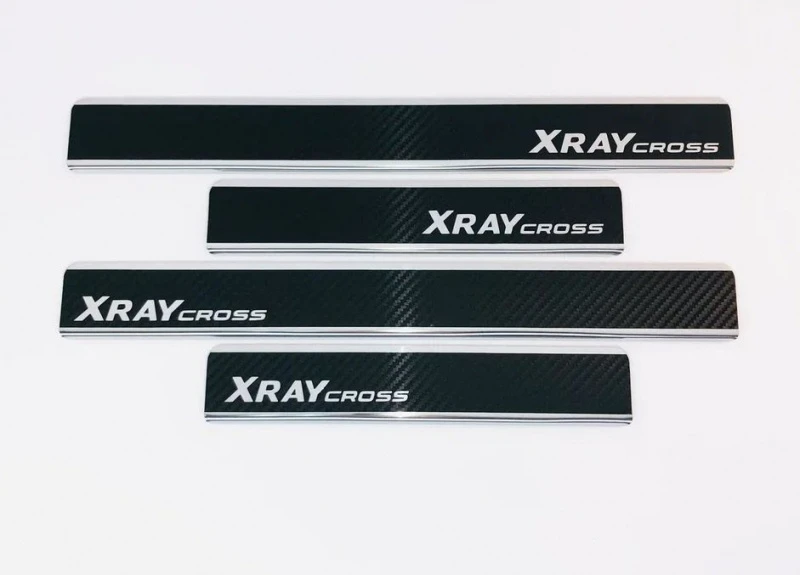 Накладки на пороги нержавеющая сталь под карбон 4шт. для LADA (ВАЗ) XRAY I Карбон INOX INOX.LADA.XRAYCROSS.2018.CARBON