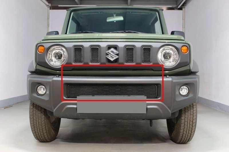 Защитная сетка радиатора низ и центр 2 части для Suzuki Jimny IV Черный Стрелка 11 SJIM18.bot.black