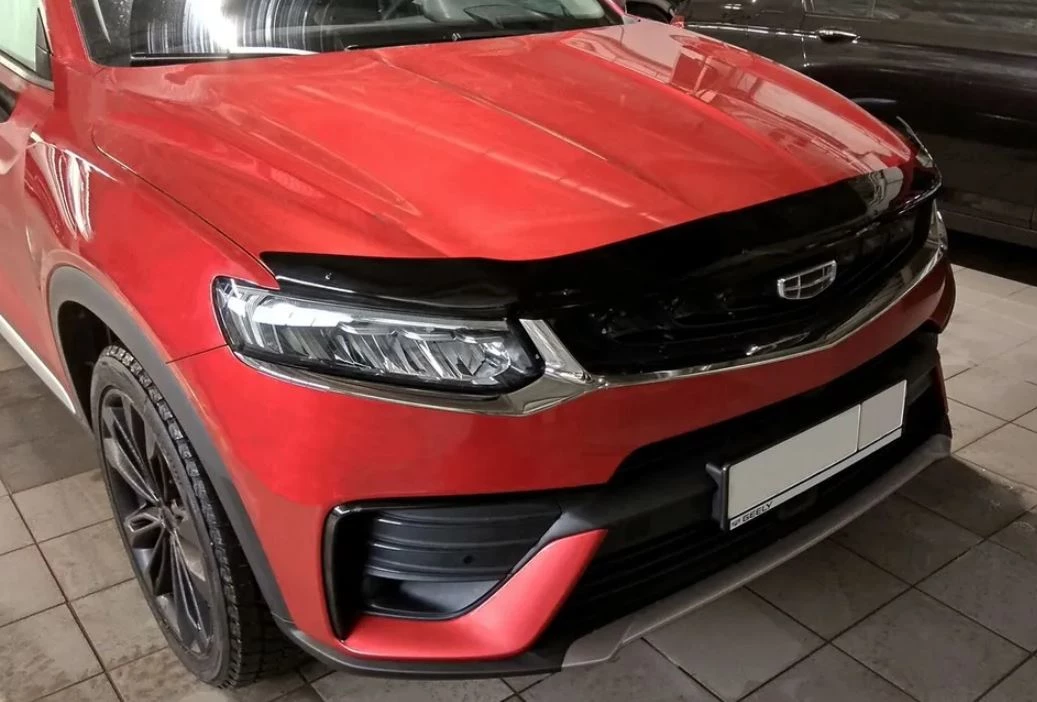 Дефлектор капота темный для Geely Tugella I