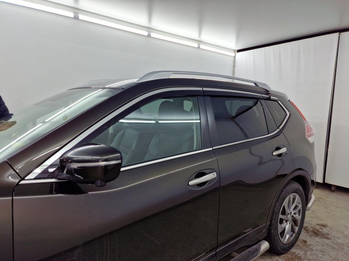 Дефлекторы окон с хром накладками 2D 6 шт для Nissan X-Trail III Рестайлинг