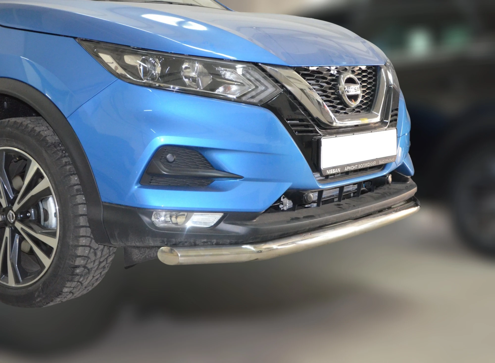 Защита переднего бампера d60 мм для Nissan Qashqai II Рестайлинг  Юко NQ.17.01