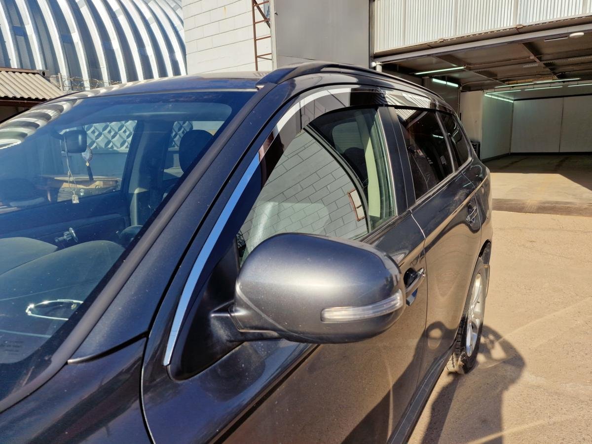 Дефлекторы окон 2D с хром накладками 6 шт. для Mitsubishi Outlander III Рестайлинг 3