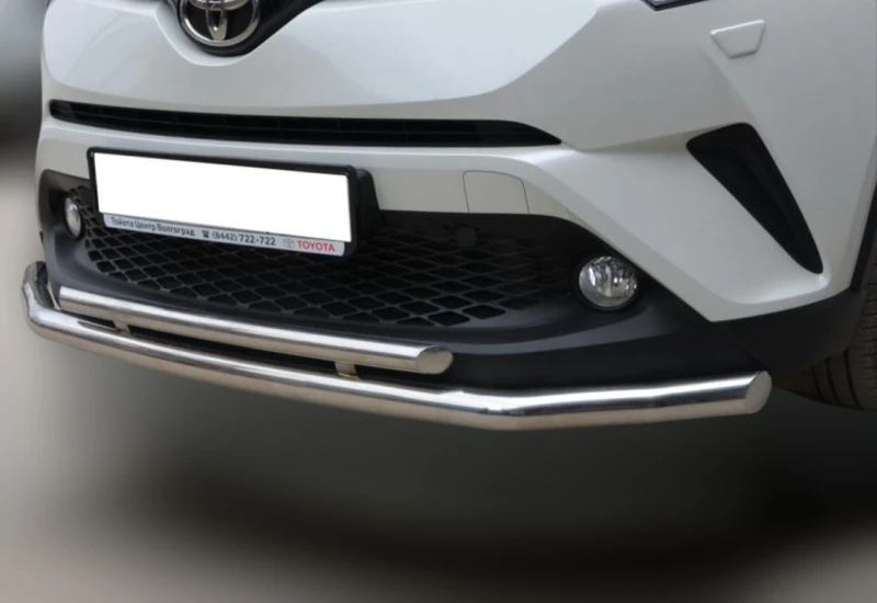 Защита переднего бампера двойная d60/42 мм для Toyota C-HR I Рестайлинг  Юко TCHR.18.03-1