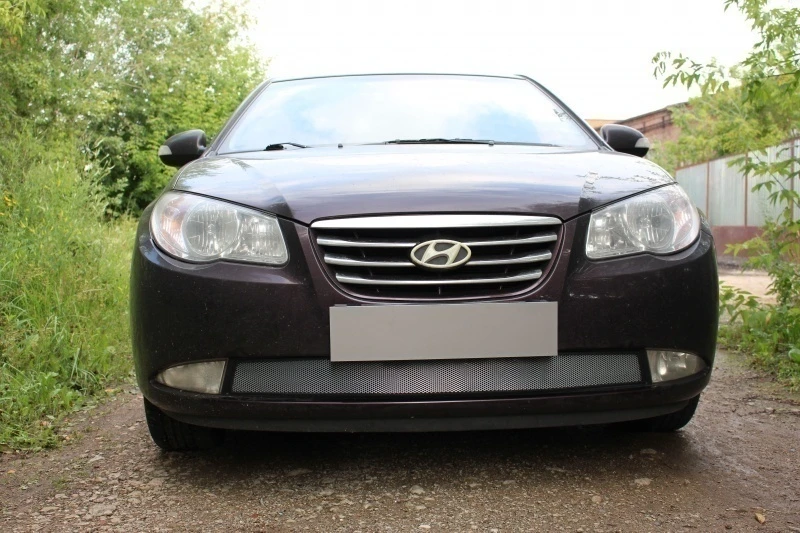 Защитная сетка радиатора низ для Hyundai Elantra IV (HD) Хром Стрелка 11 HELAN06.chrome