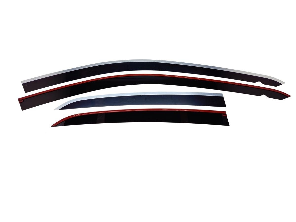 Дефлекторы окон 2D с хром накладками под наклоном 4 шт. для Mercedes-Benz GLA I (X156) Рестайлинг