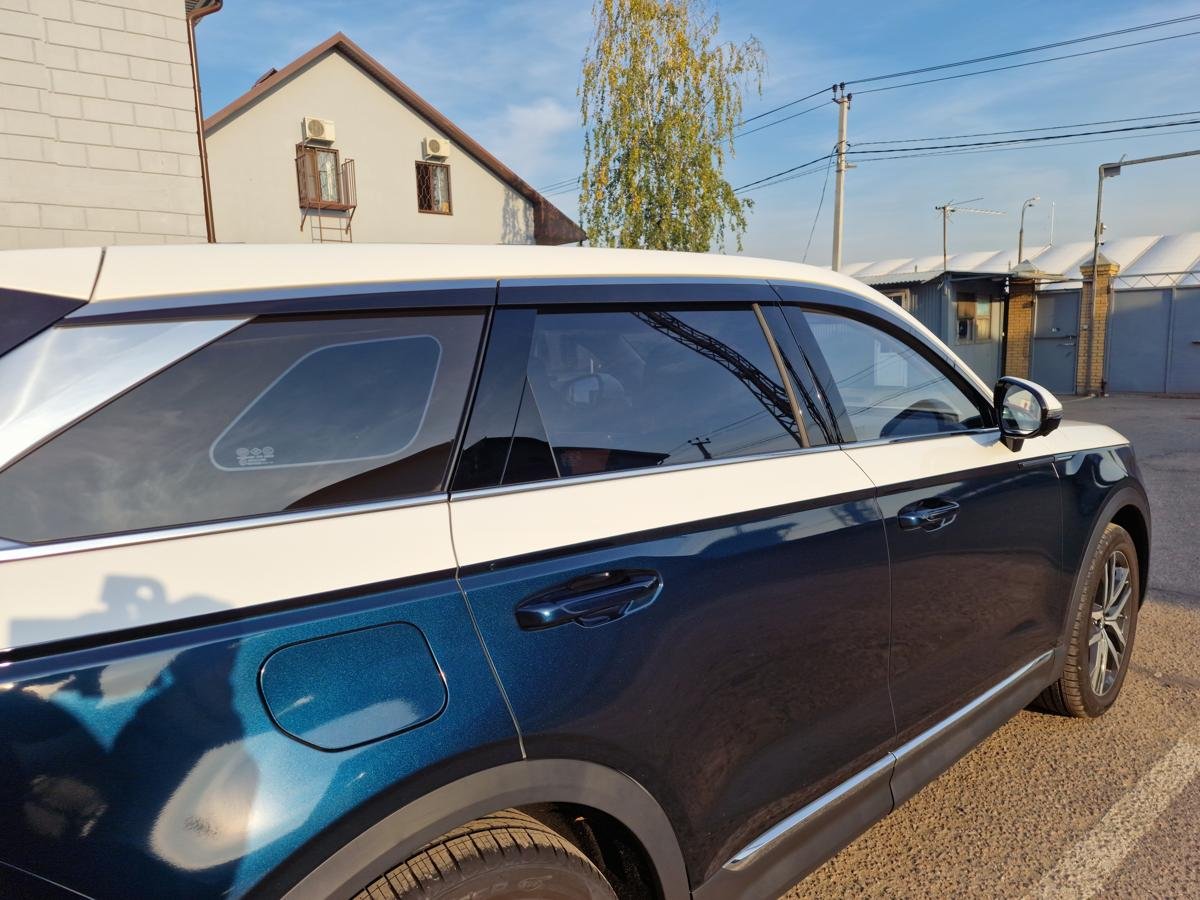 Дефлекторы окон с хром накладками 2D 6 шт для FAW Bestune T99 I Рестайлинг