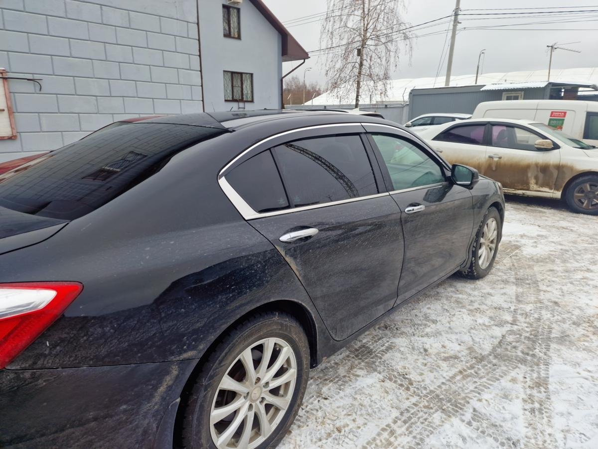 Дефлекторы окон 2D с хром накладками 4 шт. для Honda Accord IX