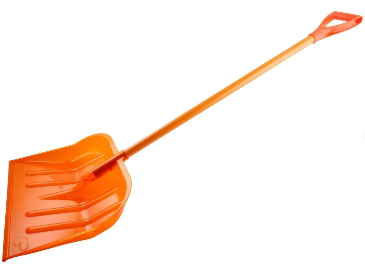 Лопата снеговая с алюминиевым черенком, V-образной ручкой, ковш из поликарбоната