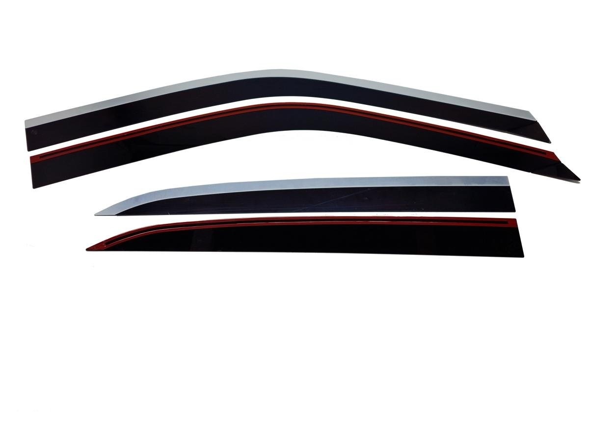 Дефлекторы окон 2D с хром накладками 4 шт. для Mitsubishi Eclipse Cross I Рестайлинг