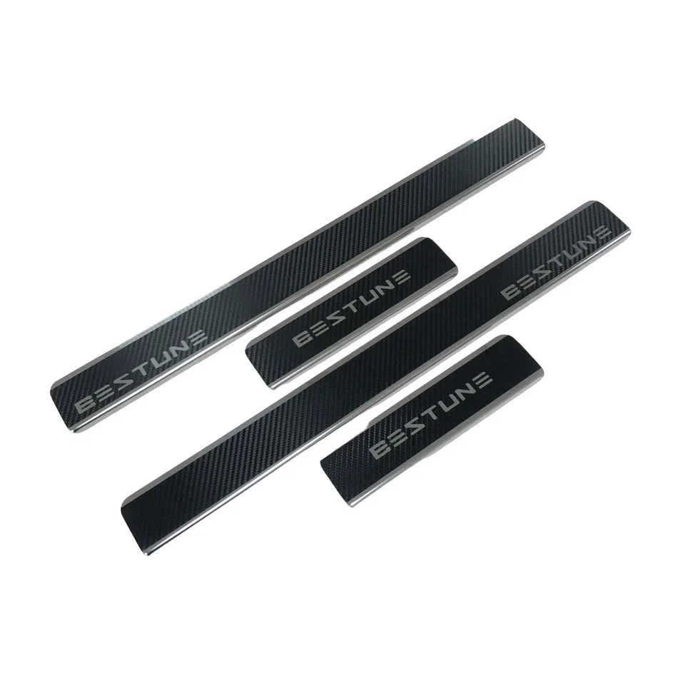 Накладки на пороги нержавеющая сталь под карбон 4шт. для FAW Bestune T55