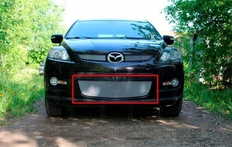 Защитная сетка радиатора низ для Mazda CX-7 I Хром Стрелка 11 MAZCX7.06.bot.chrome