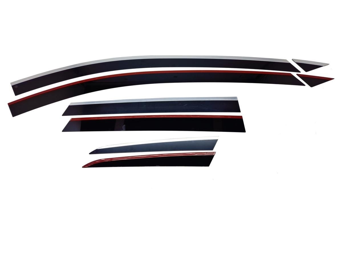 Дефлекторы окон 2D с хром накладками 8 шт. для SEAT Leon III Рестайлинг