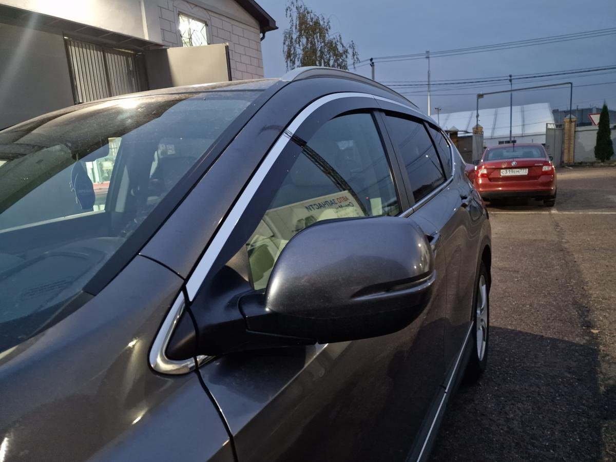 Дефлекторы окон 2D с хром накладками 6 шт. под наклоном для Honda CR-V V Рестайлинг