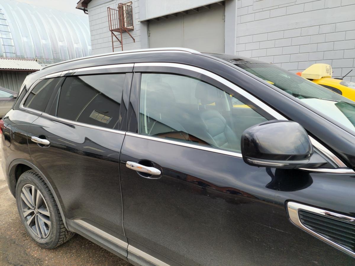 Дефлекторы окон с хром накладками 2D 6 шт для Renault Koleos II Рестайлинг (рынок Европы)