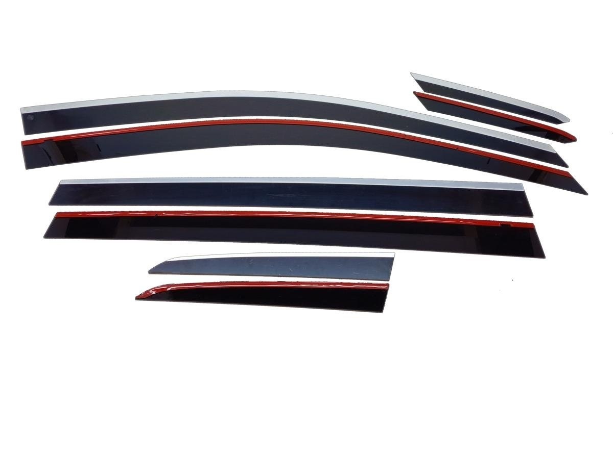 Дефлекторы окон 2D с хром накладками 8 шт. для Volkswagen Golf VII Рестайлинг