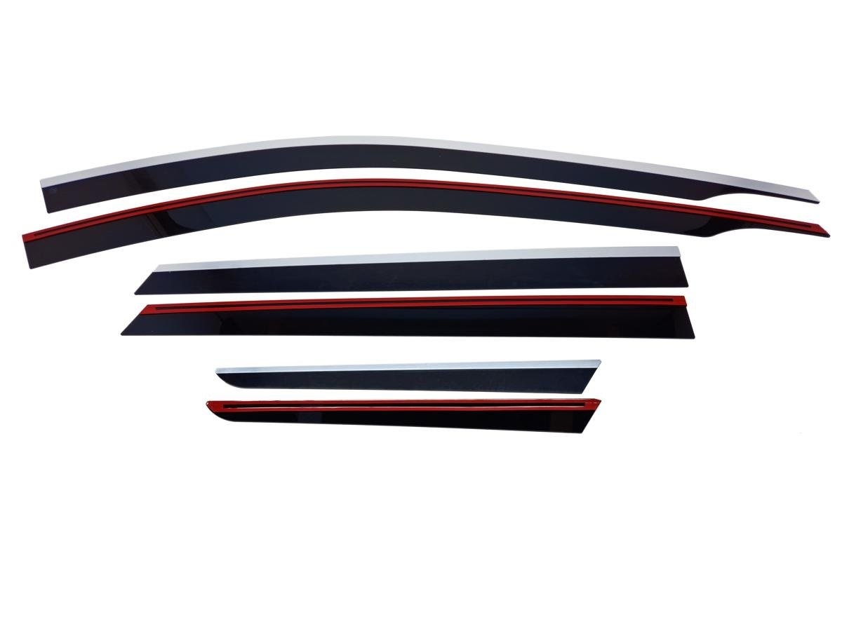 Дефлекторы окон 2D с хром накладками 6 шт. для SWM G01