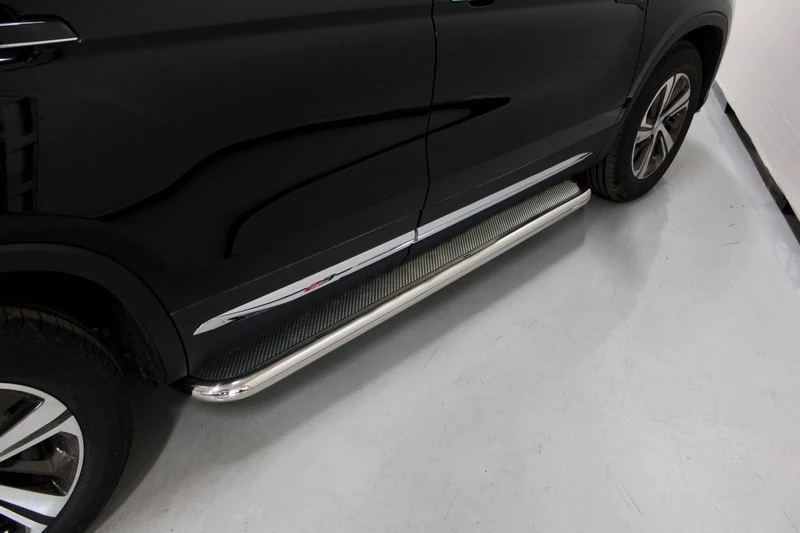 Пороги с площадкой (нерж. лист) 60,3 мм для Changan CS75 I Рестайлинг