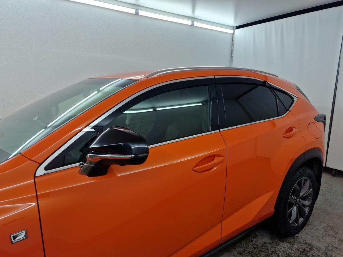 Дефлекторы окон с хром накладками 2D 6 шт для Lexus NX I Рестайлинг