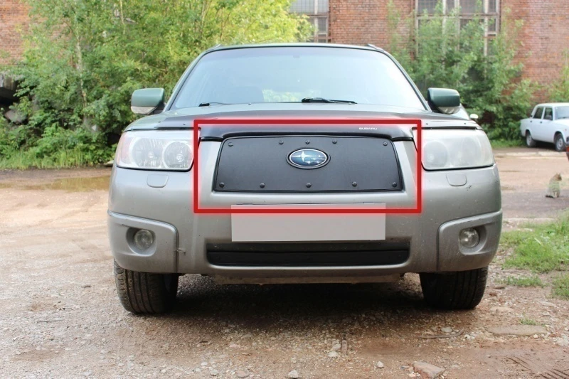 Зимняя заглушка радиатора к съемной сетке верх для Subaru Forester II Рестайлинг Черный Стрелка 11 SUBFOR05.top