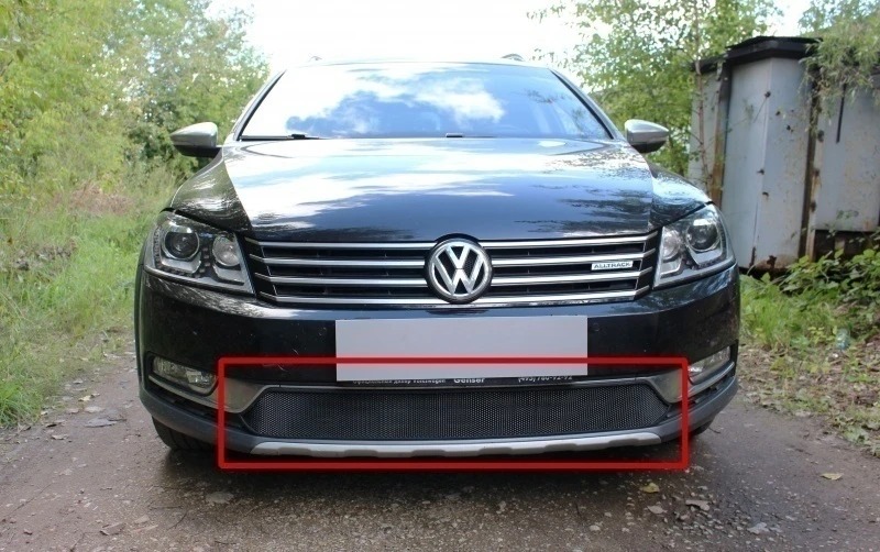 Защитная сетка радиатора для Volkswagen Passat B7 Черный Стрелка 11 WVB7WAG.black