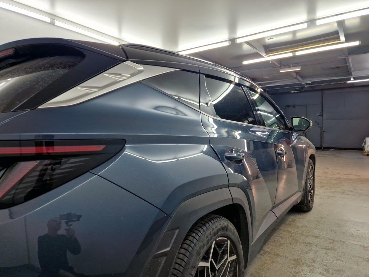 Дефлекторы окон 2D 6 шт. (под наклоном) (короткая база) для Hyundai Tucson IV Рестайлинг