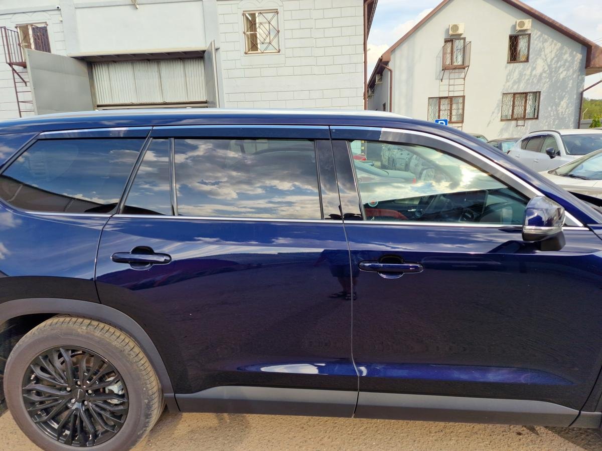 Дефлекторы окон 2D с хром накладками 6 шт. для Toyota Grand Highlander I