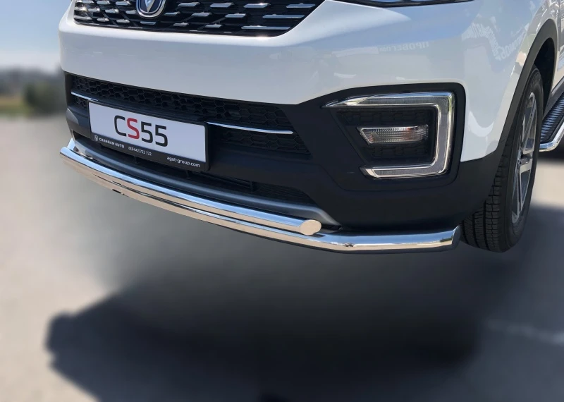 Защита переднего бампера двойная d60/42 мм для Changan CS55 I  Юко CGCS55.18.03