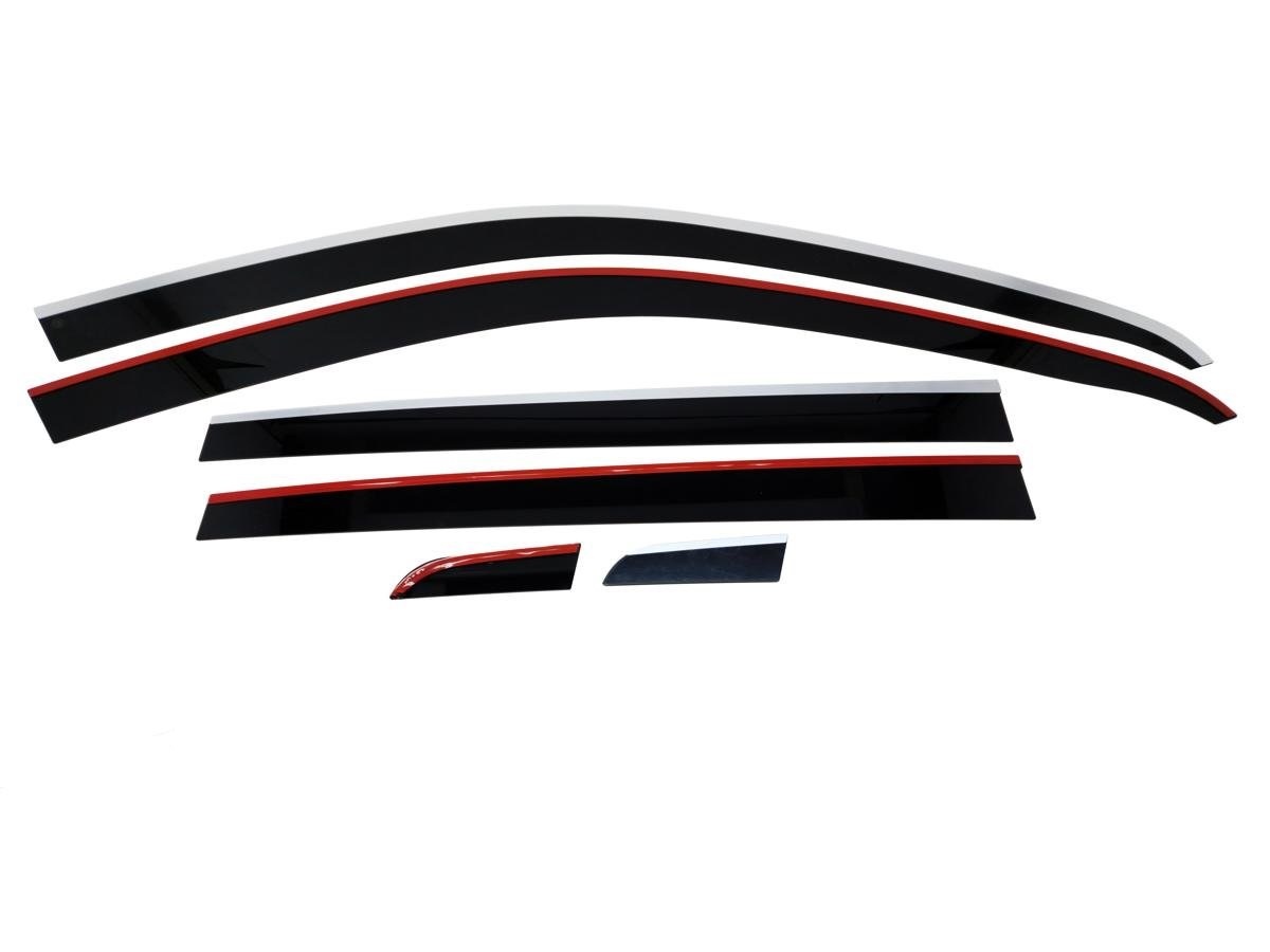 Дефлекторы окон с хром накладками 2D 6 шт. для Volkswagen Tiguan I Рестайлинг