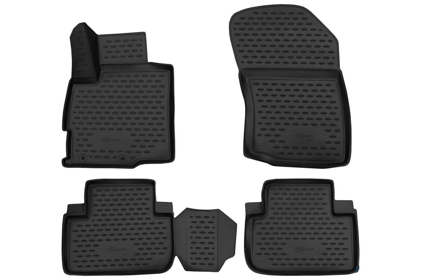 Коврики 3D в салон полиуретан 4 шт для Mitsubishi Outlander III Рестайлинг 2 Черный